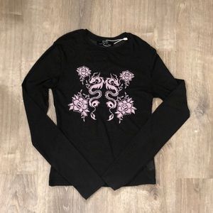 Black Mesh Dragon Long Sleeve